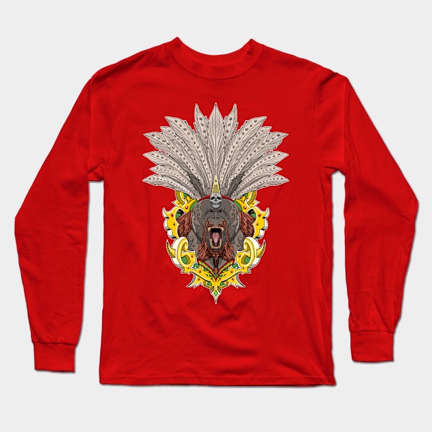 Orangutan King Long Sleeve T-Shirt by Agus Terus